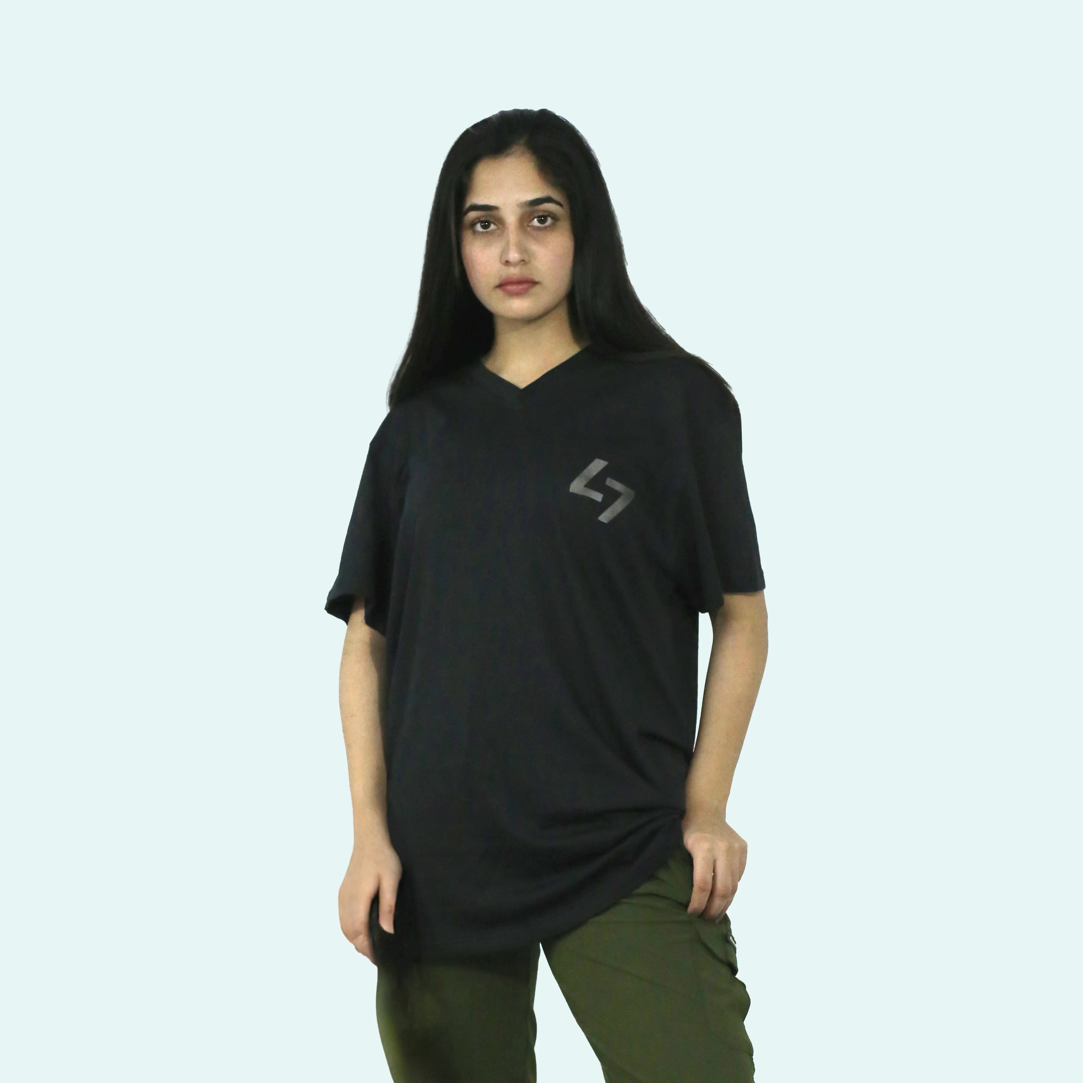 Stellar Black Drop Shoulder Tee