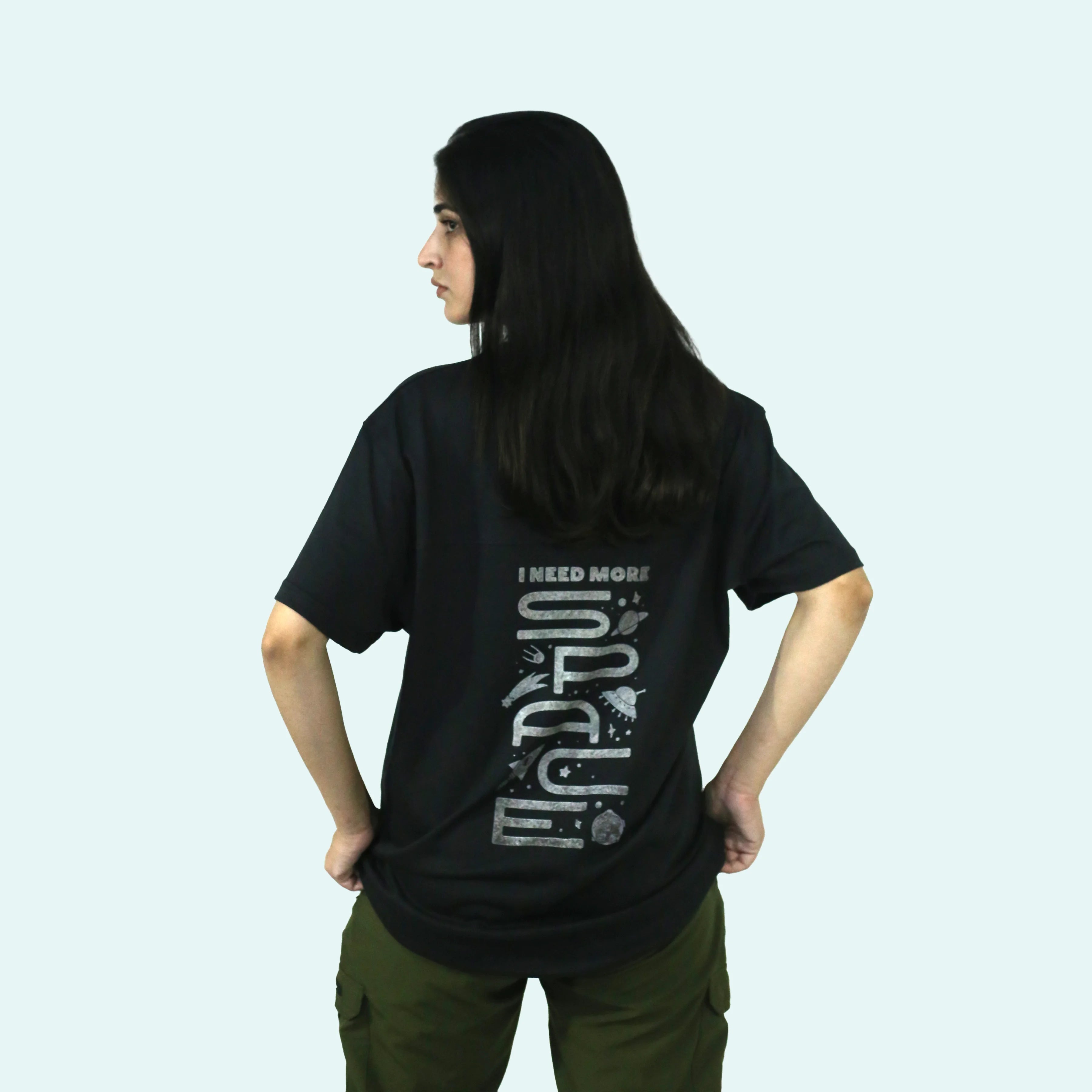 Stellar Black Drop Shoulder Tee