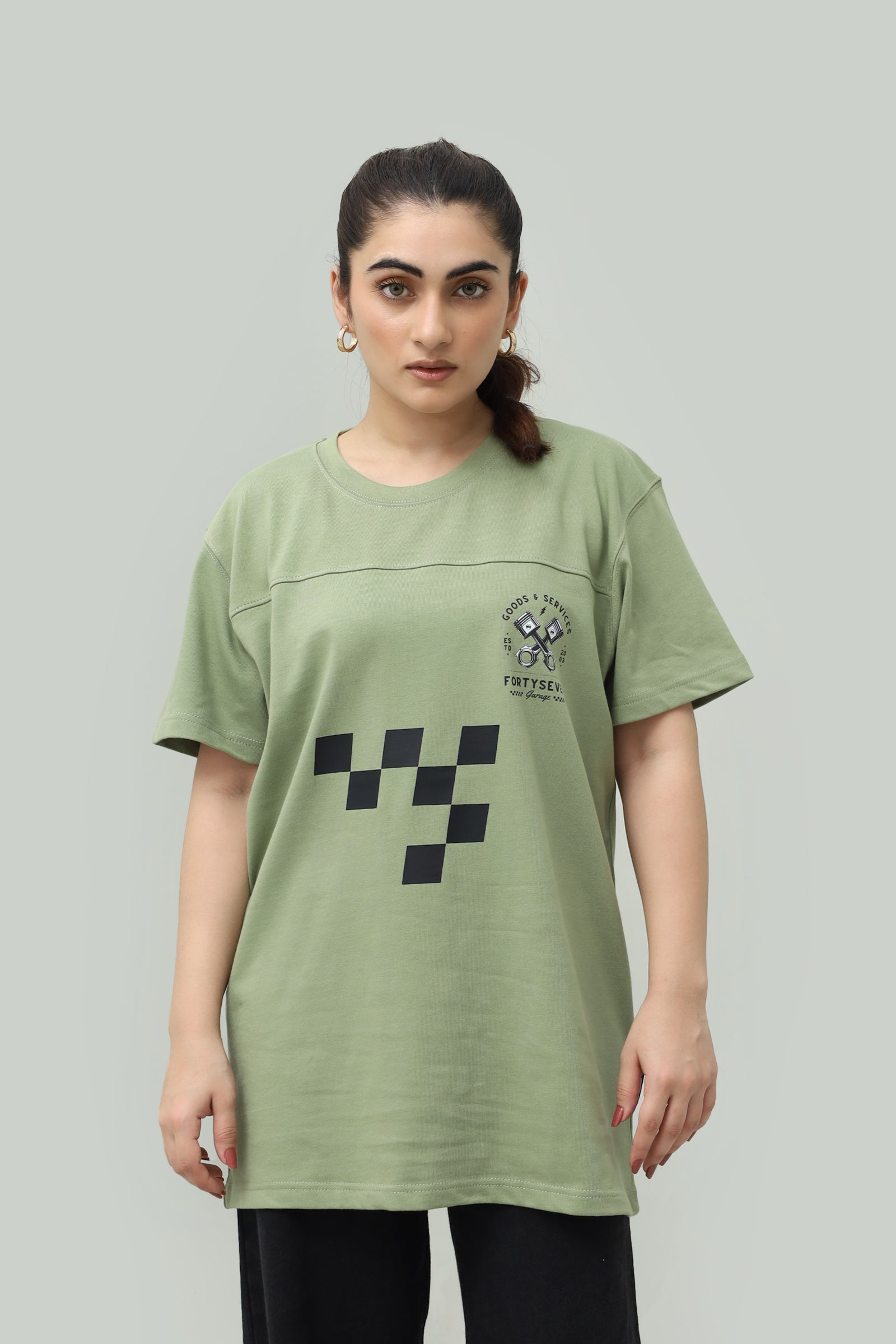 MotoGP Drift Olive Drop Shoulder Tee