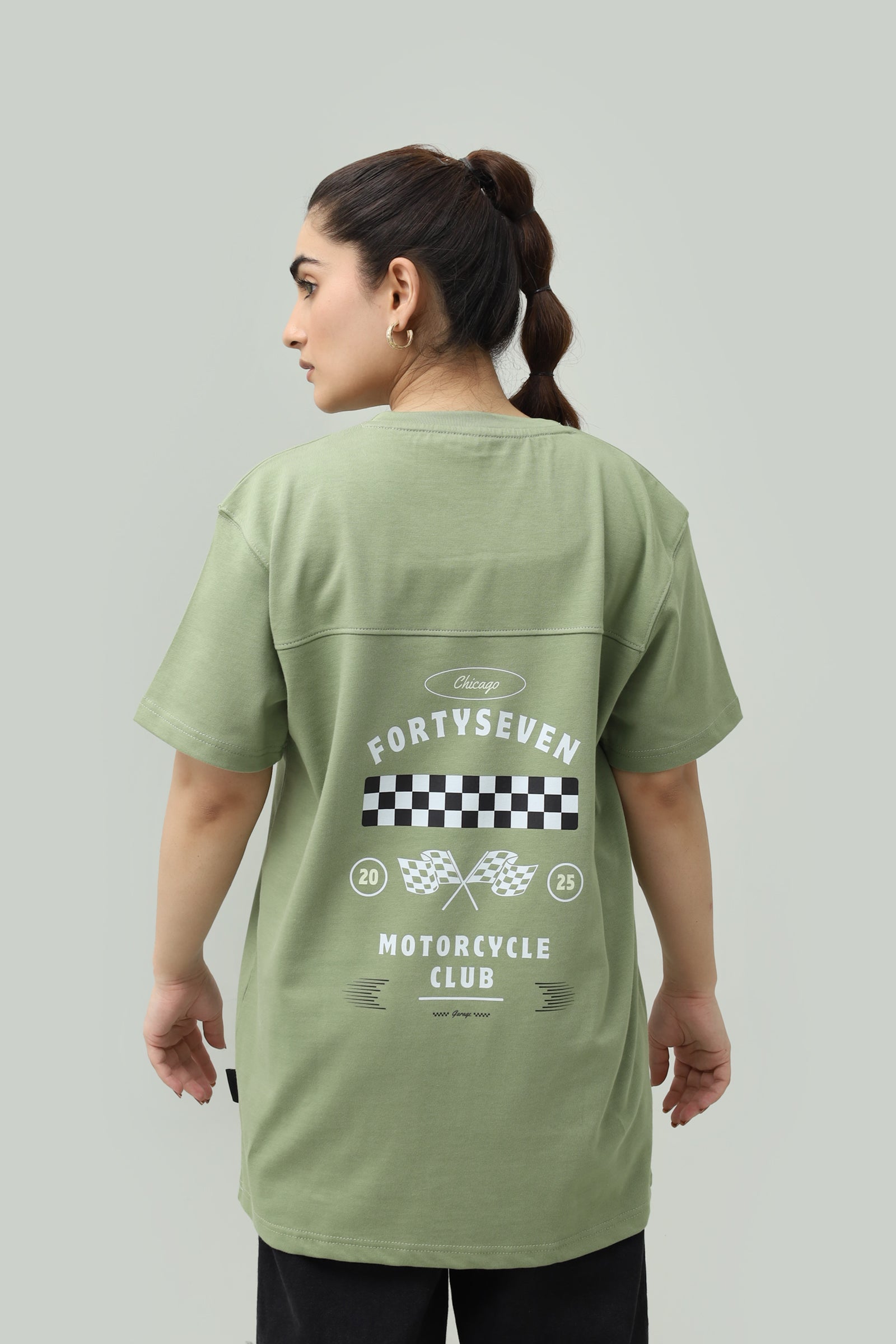 MotoGP Drift Olive Drop Shoulder Tee