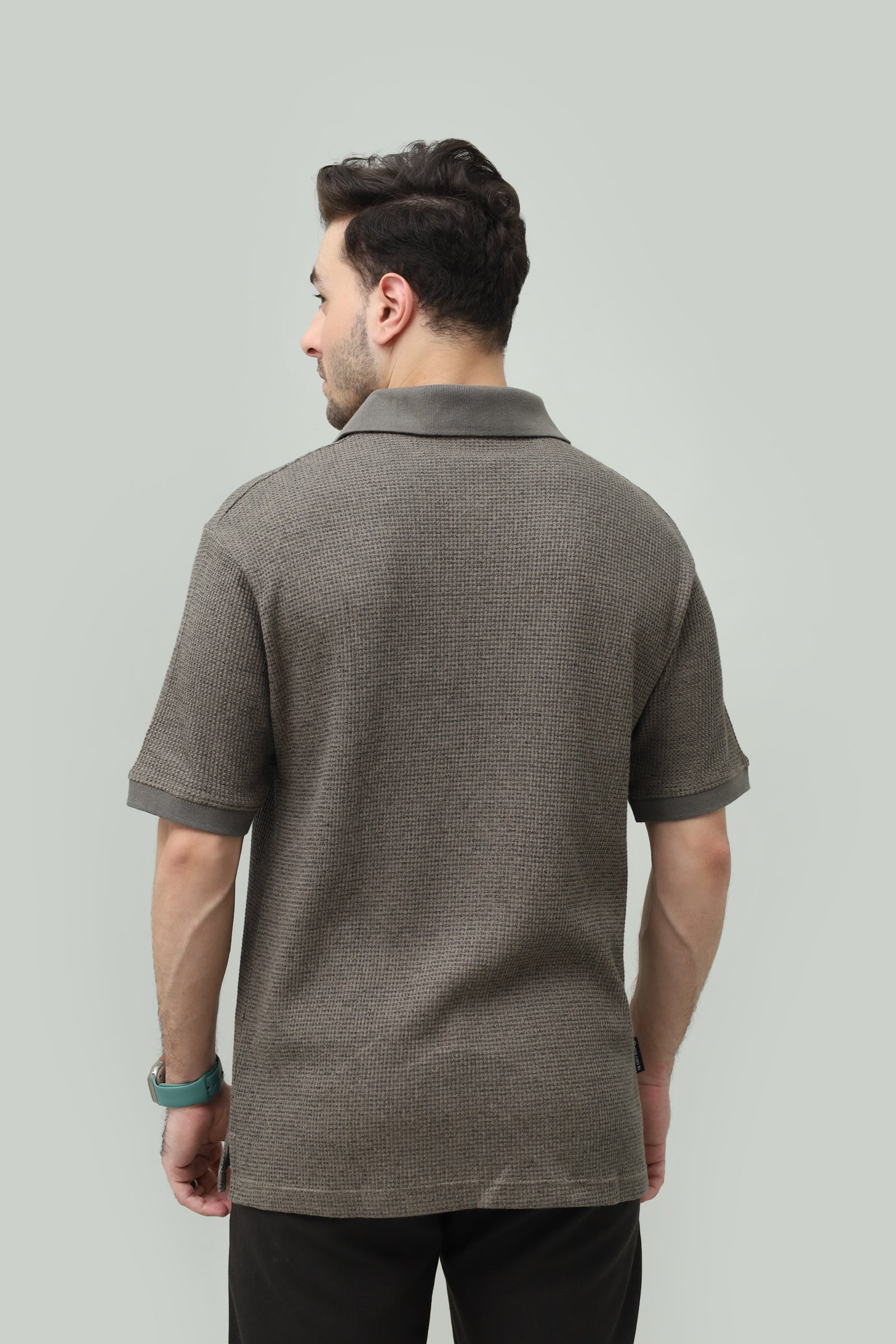Olive-Green Urban Ease Drop Shoulder Polo