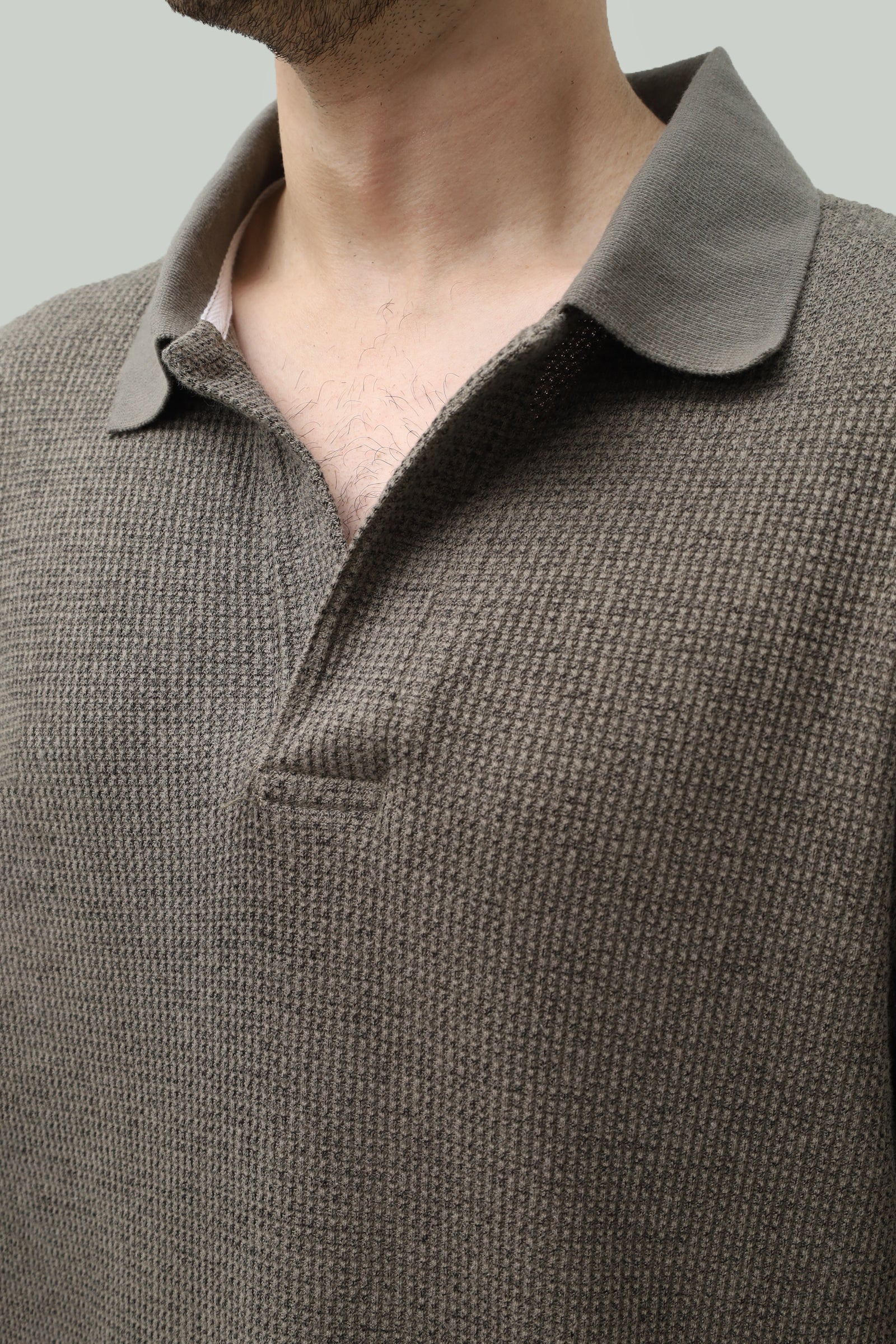 Olive-Green Urban Ease Drop Shoulder Polo